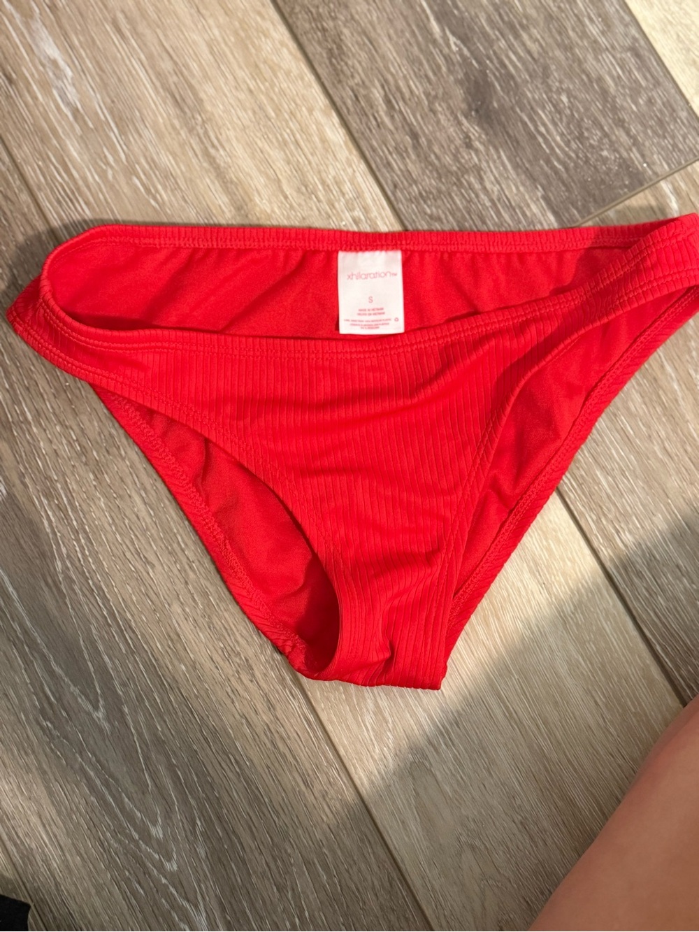 Xhilaration Red Ribbed Girls' Bikini Bottoms